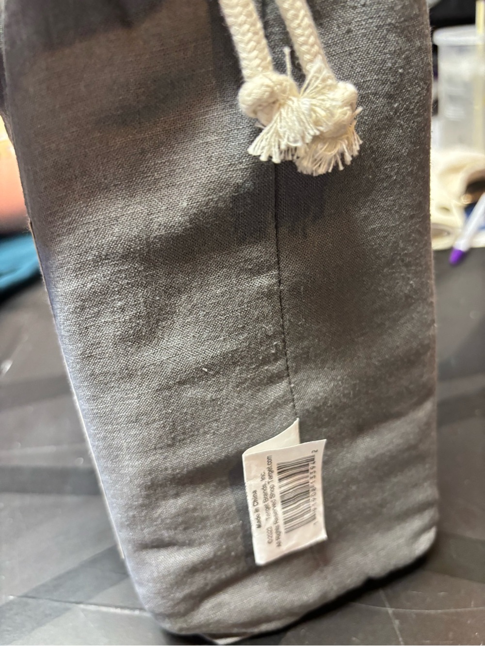 Casaluna Linen Blend Bedskirt in Gray - Picture 3 of 4